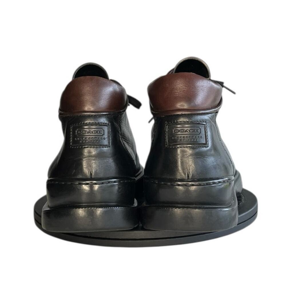 Mens Coach Aaron Mens Size 8.5D Leather Chukka Ankle Boots Black - Picture 5 of 6